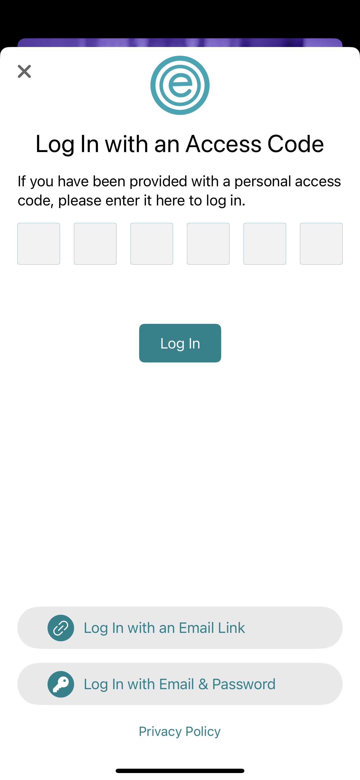 Login with Access Code