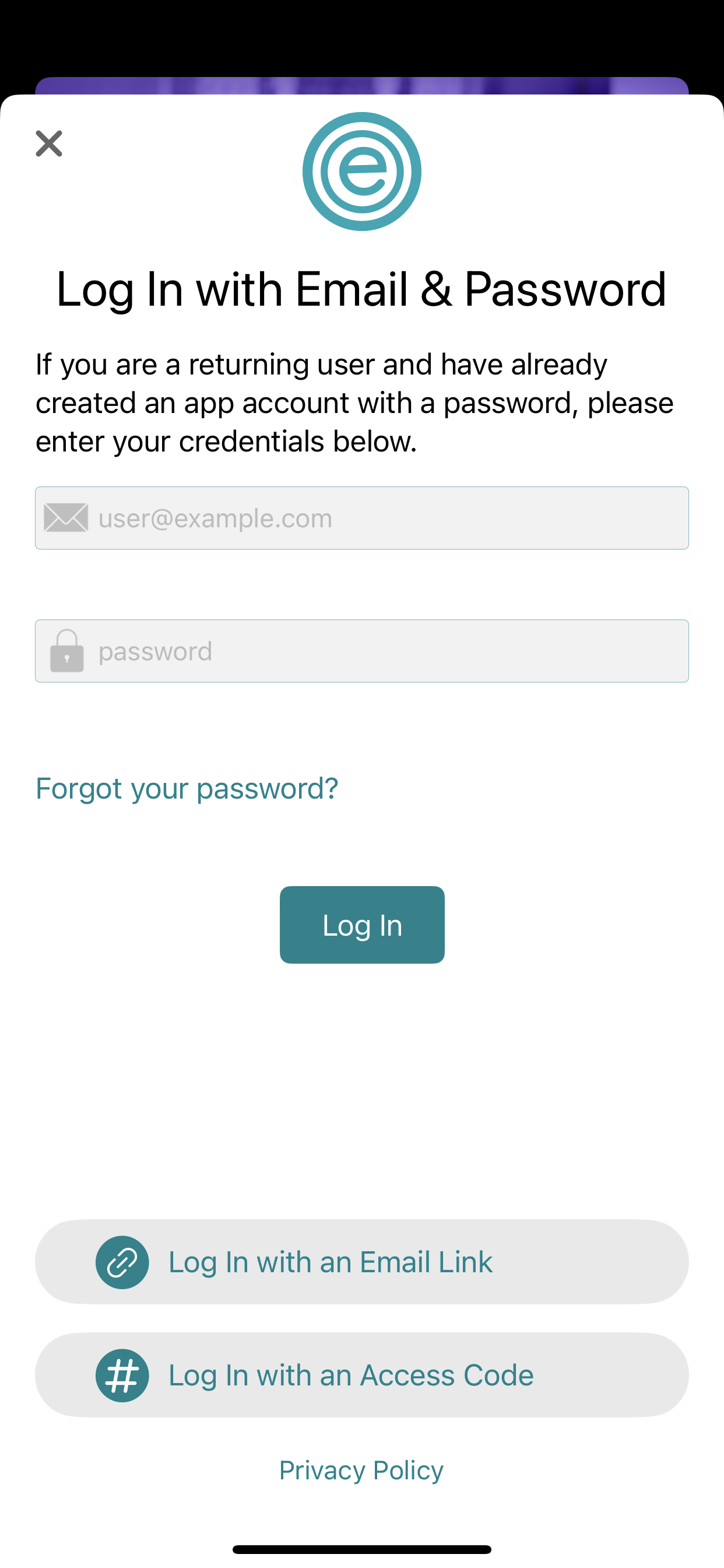Login with Password